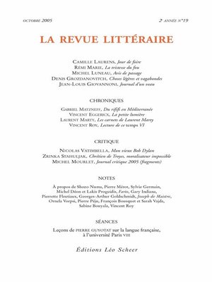 cover image of La Revue Littéraire N°19